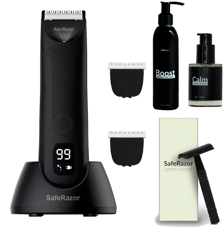 SafeRazor + 2 cuchillas + Calm + Shampoo Boost + Facial Razor